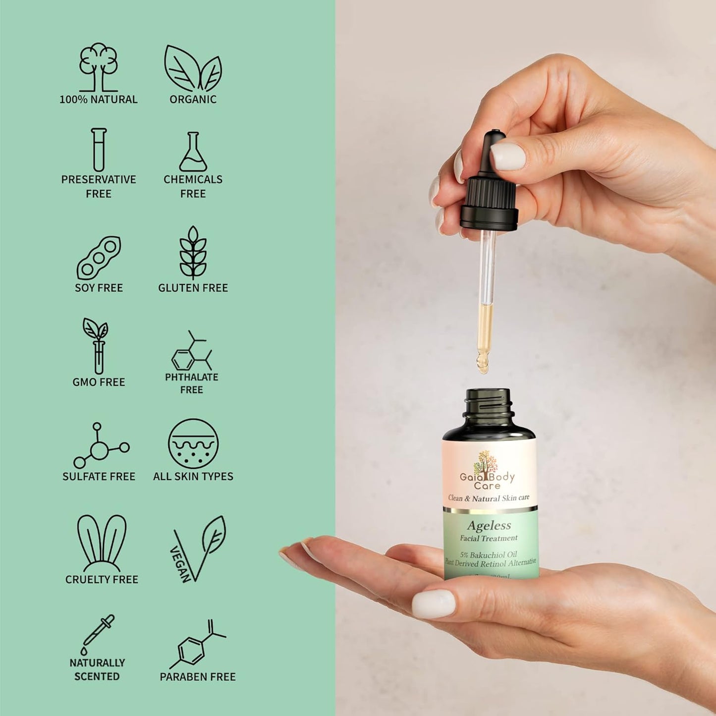 5% Bakuchiol Oil Organic - (1Ounce) - anti Aging Serum