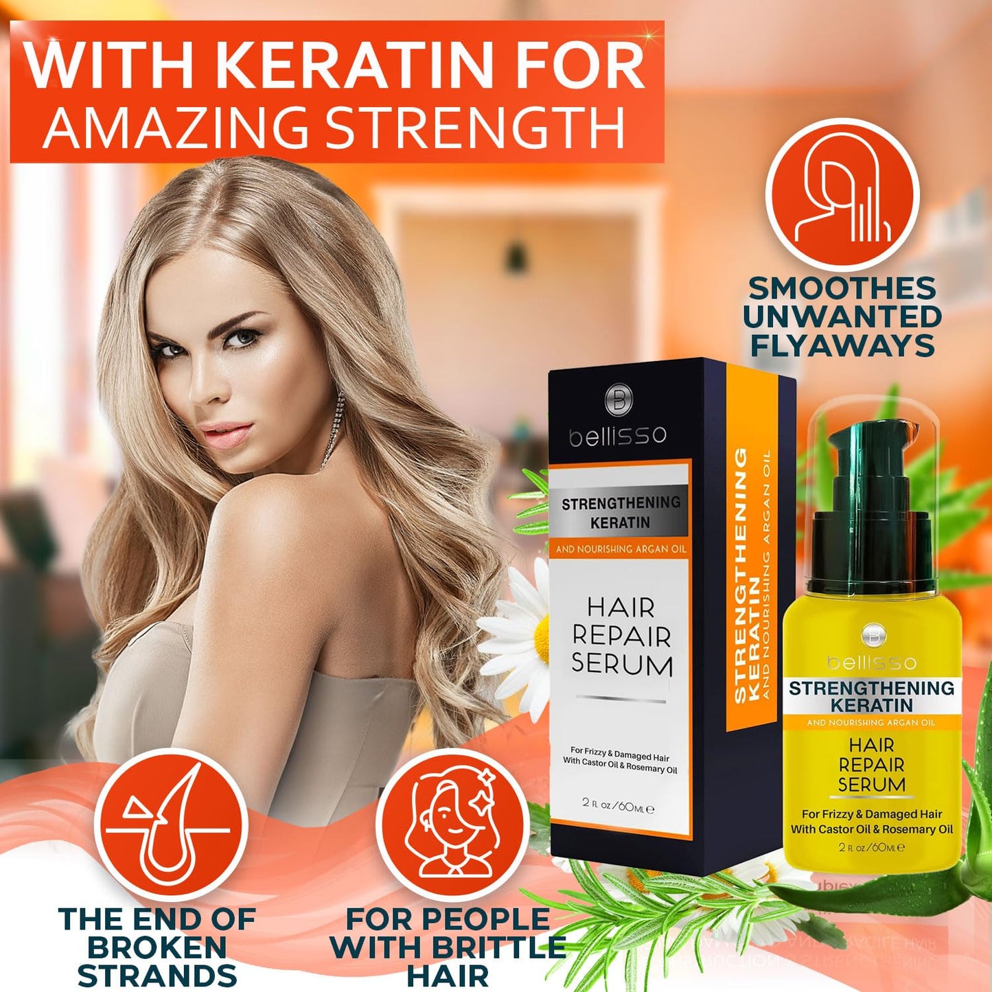Keratin Hair Serum - Heat Protection Treatment