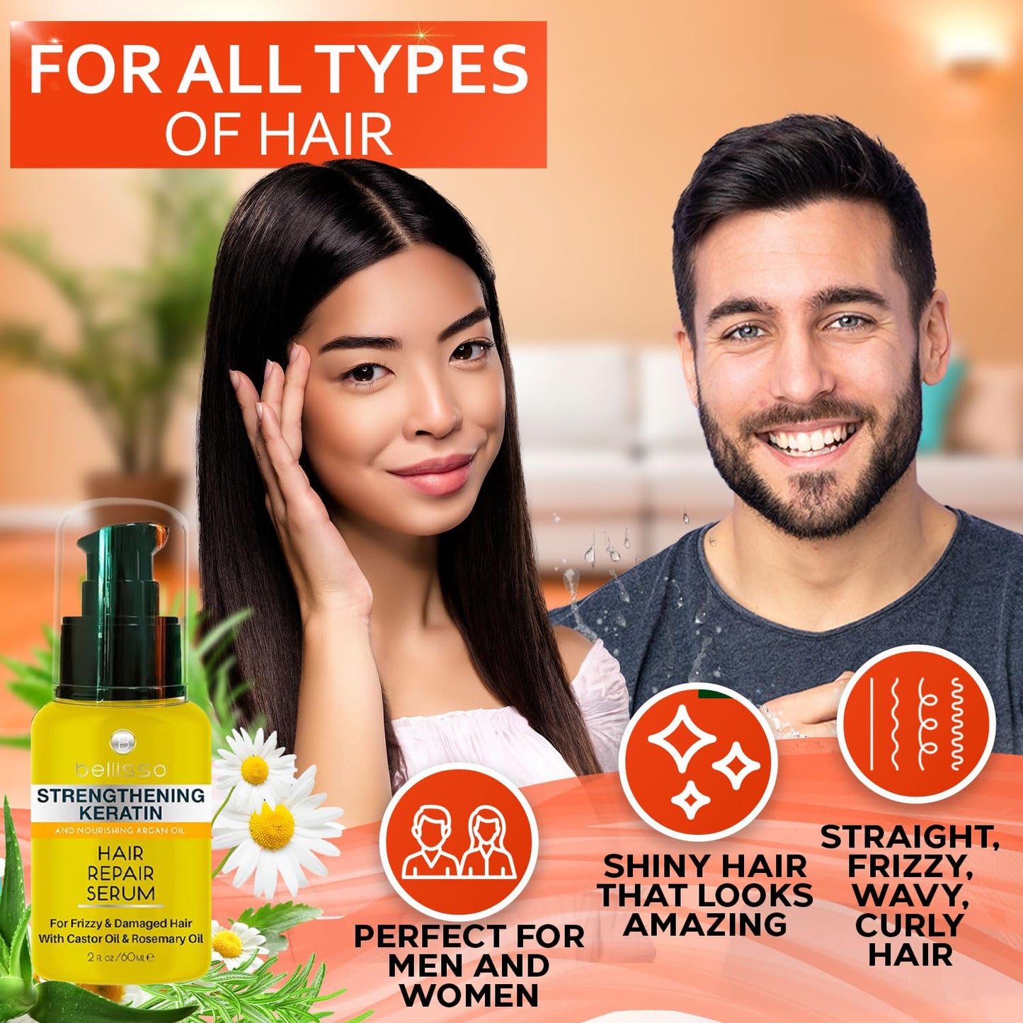 Keratin Hair Serum - Heat Protection Treatment