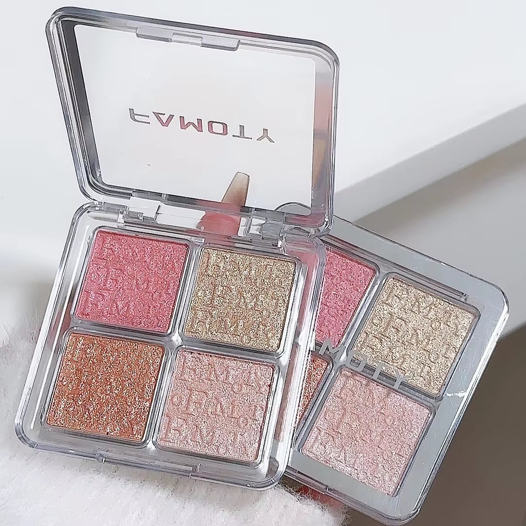 Four Color Glitter Highlighter Makeup Palette