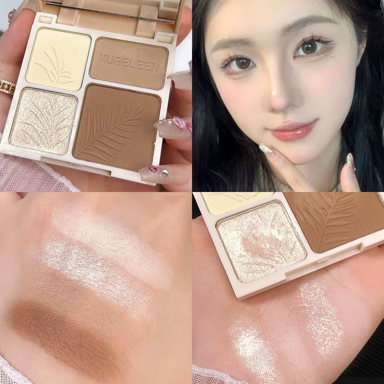 4 Colors Highlighter Contour 3D Facial Bronzer Cosmetic