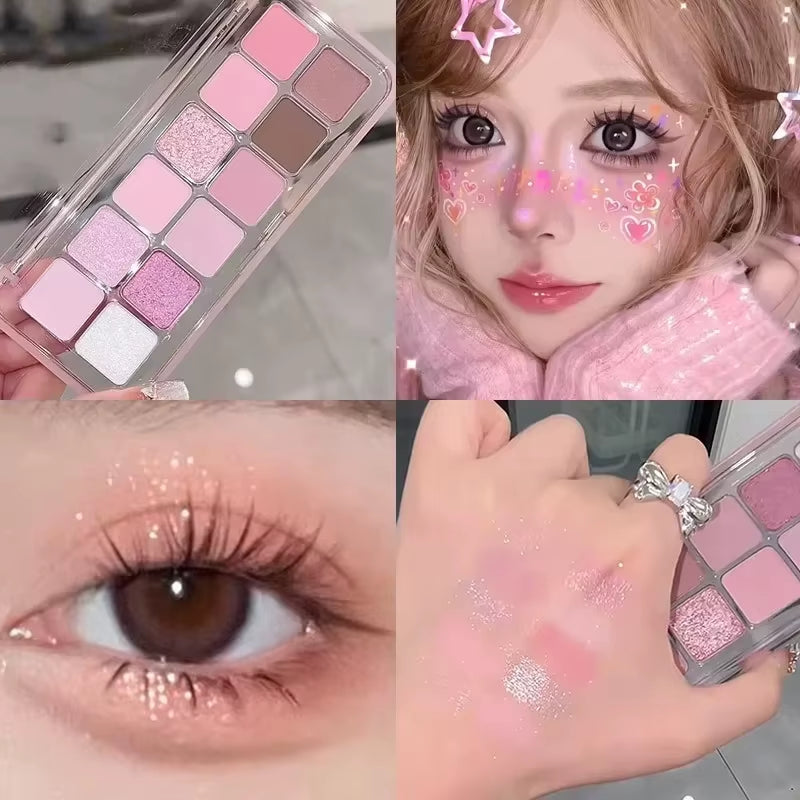 12 Colors Pink Eye Shadow Pallete 