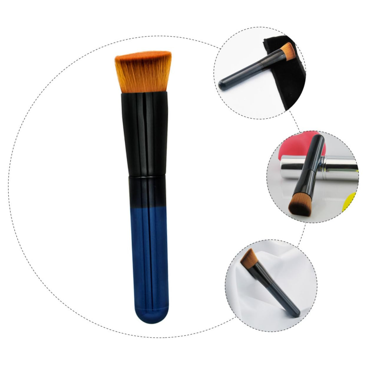 Cosmetics Makeup Brush Foundation Brush with Synthetic Hair Soft Sturdy No Shedding for Skin Types