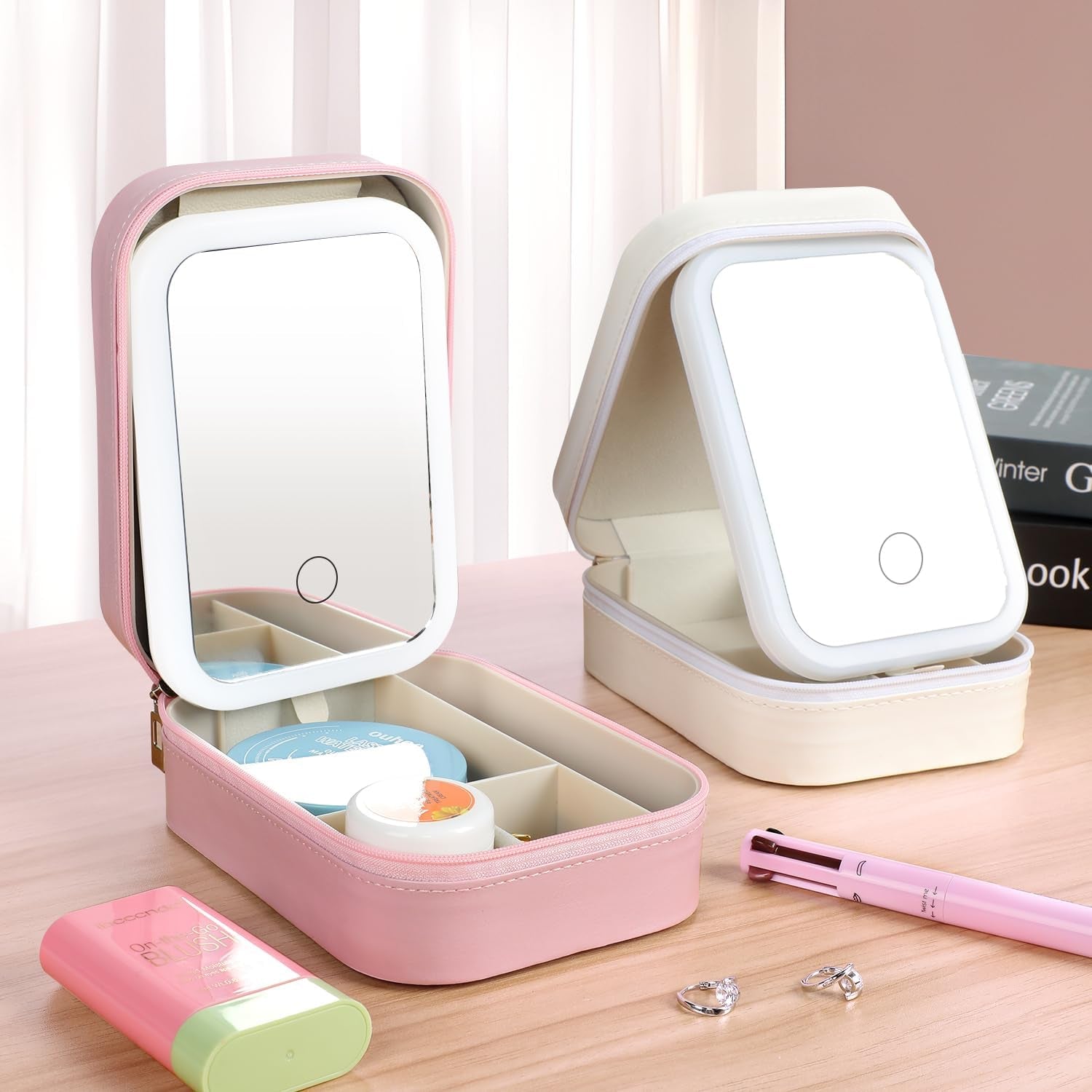 LED Three-Color Adjustable Makeup Mirror