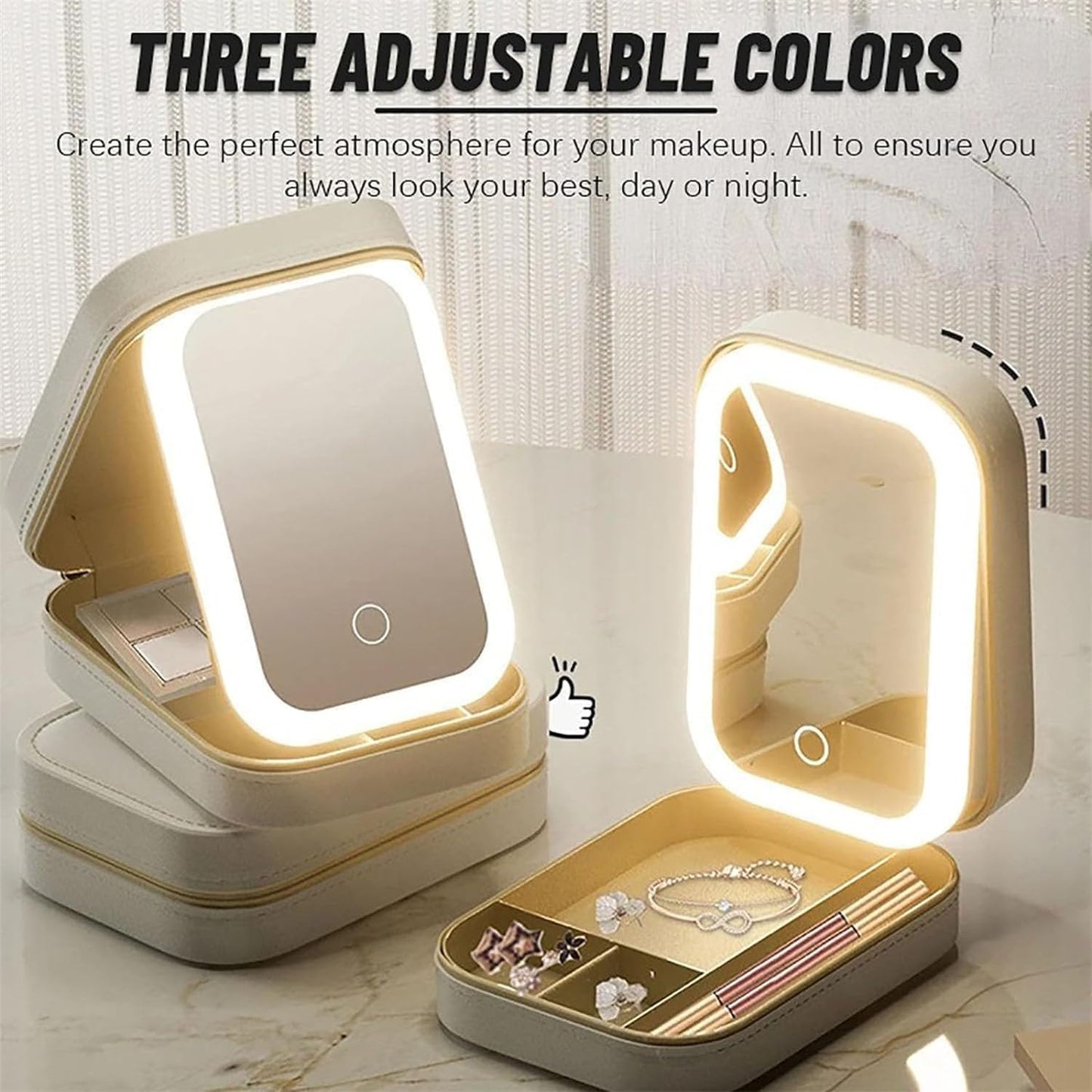 New LED Three-Color Adjustable Makeup Mirror