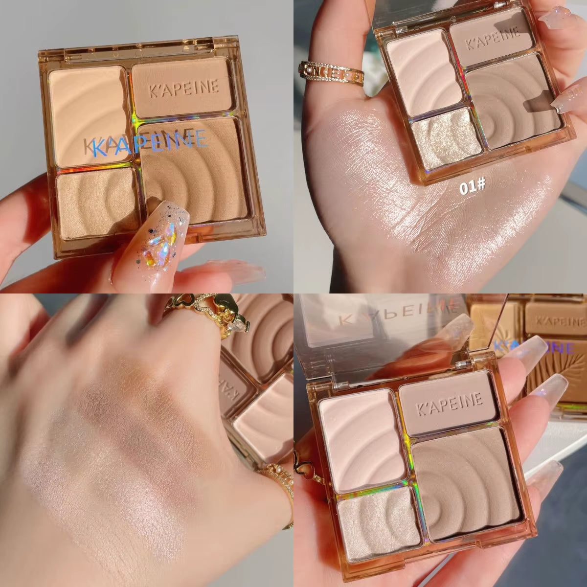 4 Colors Highlighter Contour 3D Facial Bronzer Cosmetic 