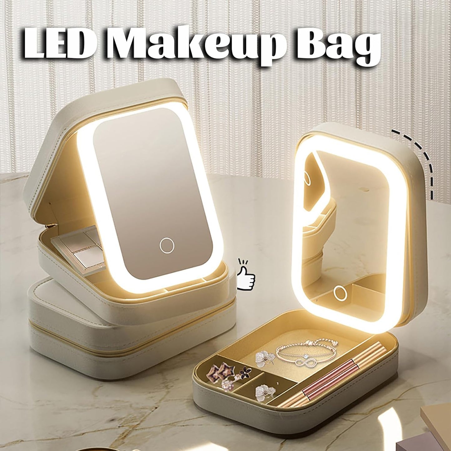 Travel Makeup Case with Led Mirror