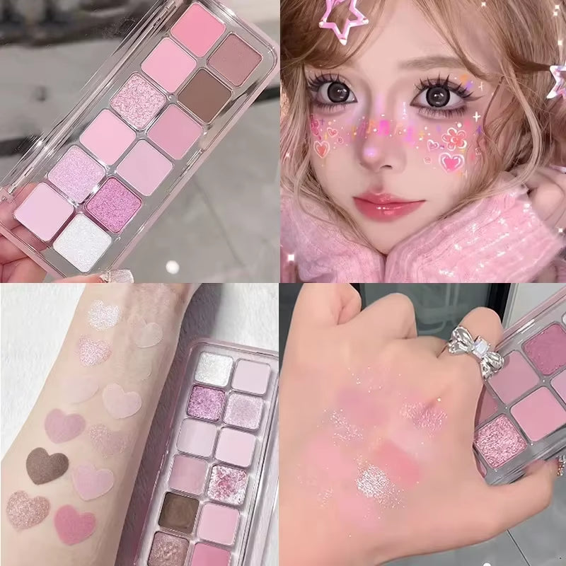 12 Colors Pink Eye Shadow Pallete 