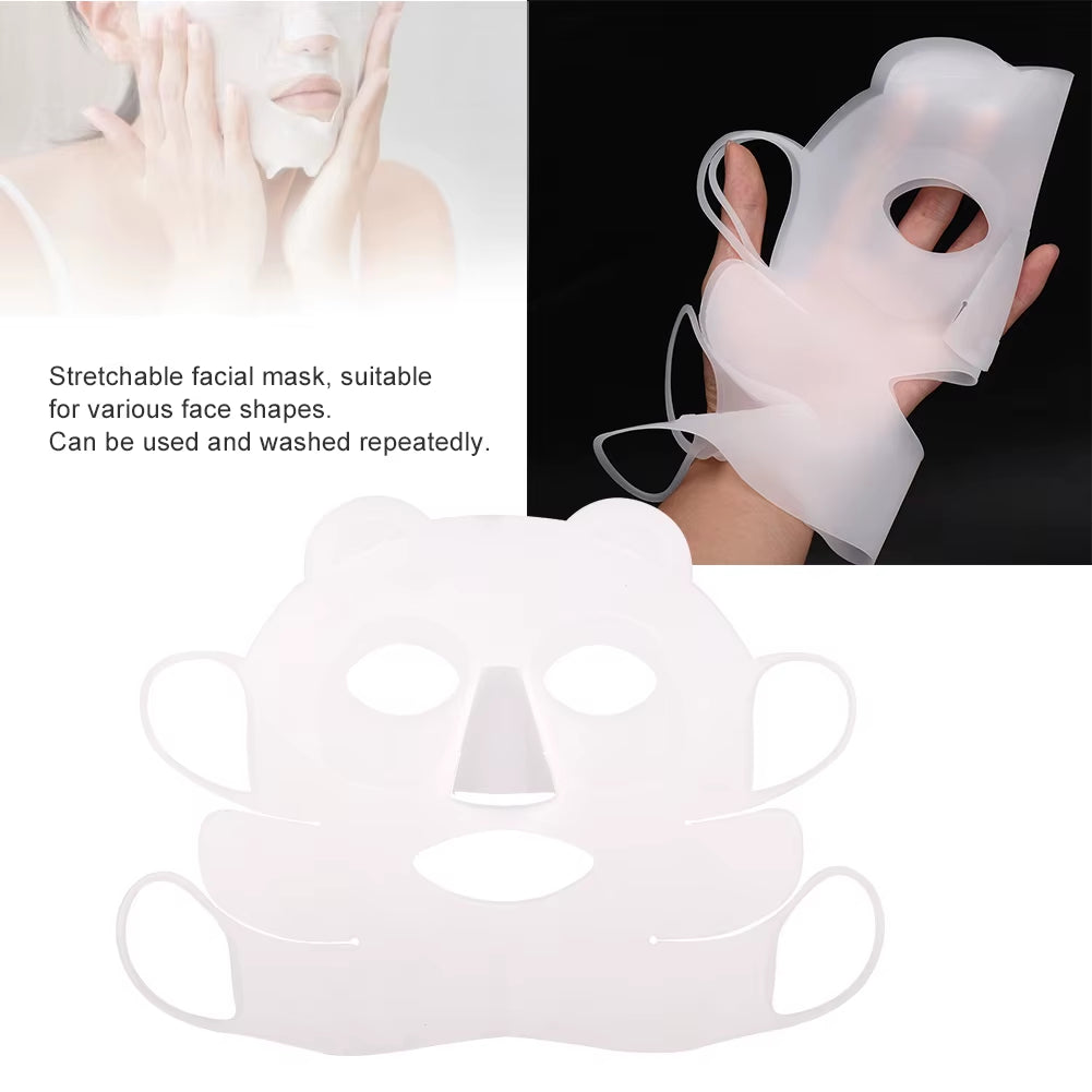 Reusable Facial Mask Facial Mask Cover Reusable Panda Ear Hook Silicone Facial Mask