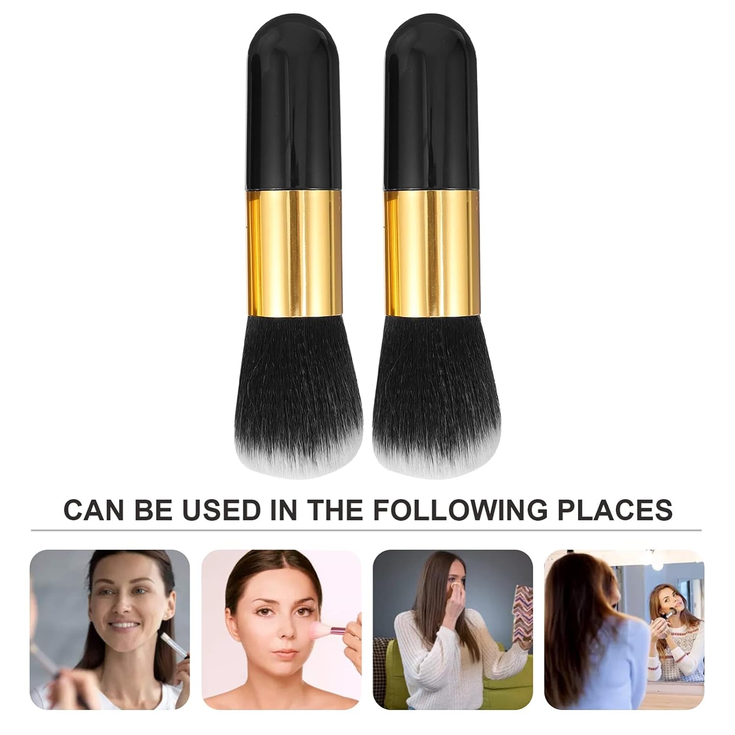 2Pcs Makeup Brush Foundation Brush Cosmetics Makeup Brush Powder Brush Foundation Cosmetics Brush Foundation Blush Brush Women Cosmetics Brush Makeup Blush Brush Makeup Brush Tool