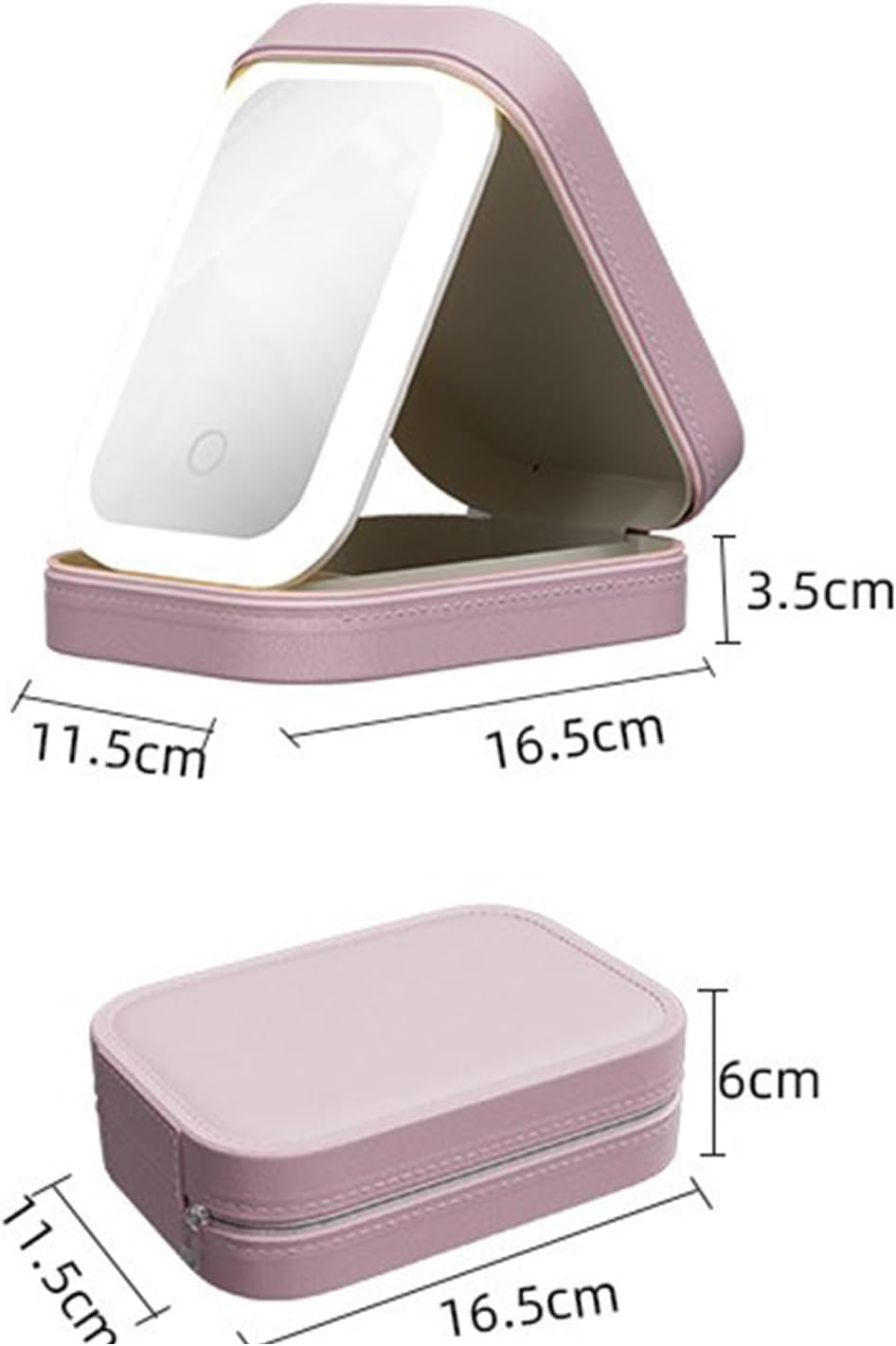 Integrated Makeup Storage Box with Light-Filling Mirror