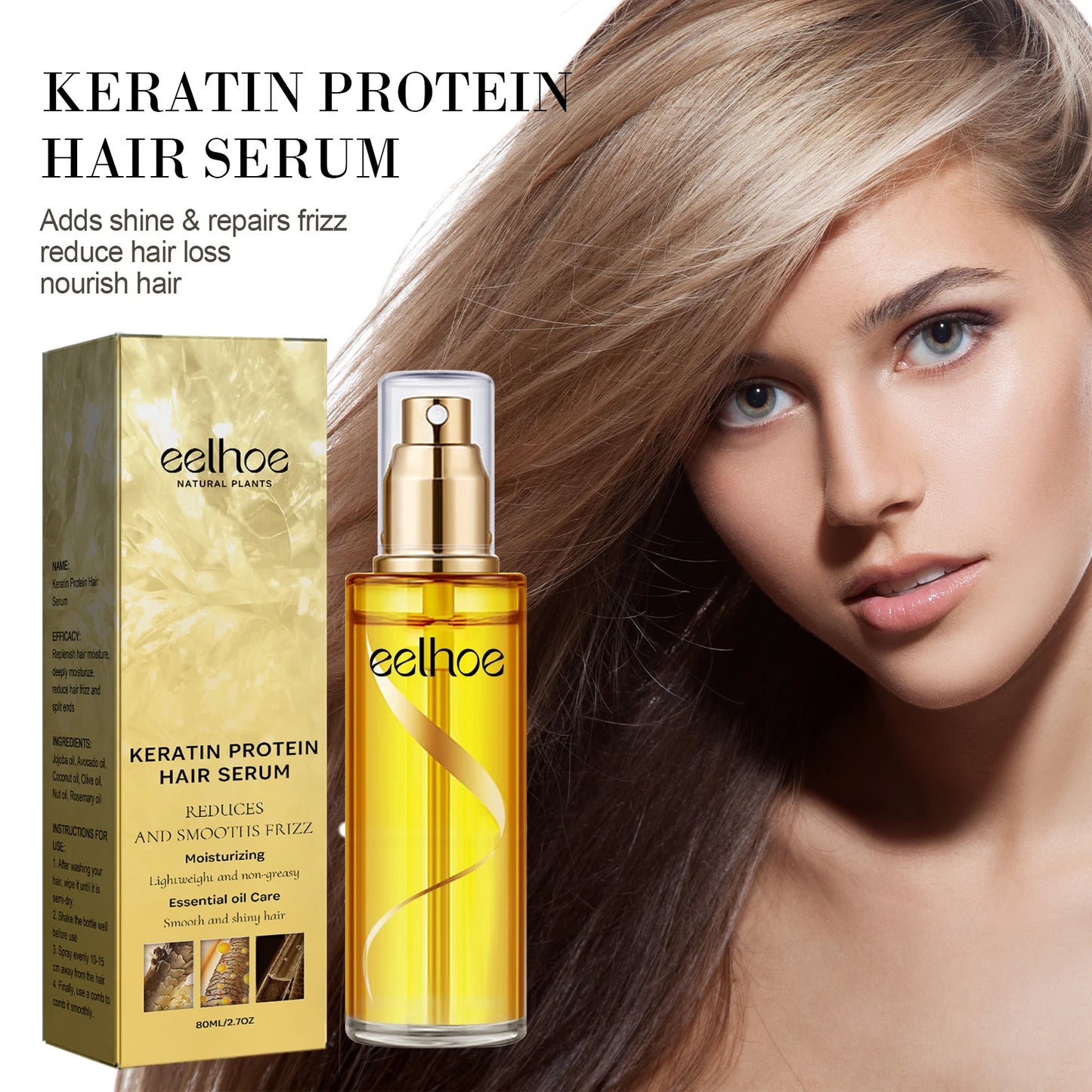 Natural Hair Growth Keratin Hair Care Essence Spray