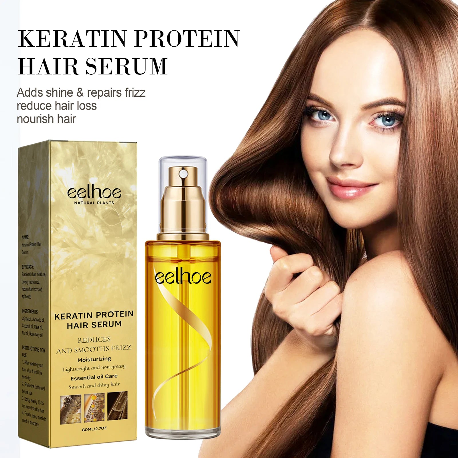 Natural Hair Growth Keratin Hair Care Essence Spray