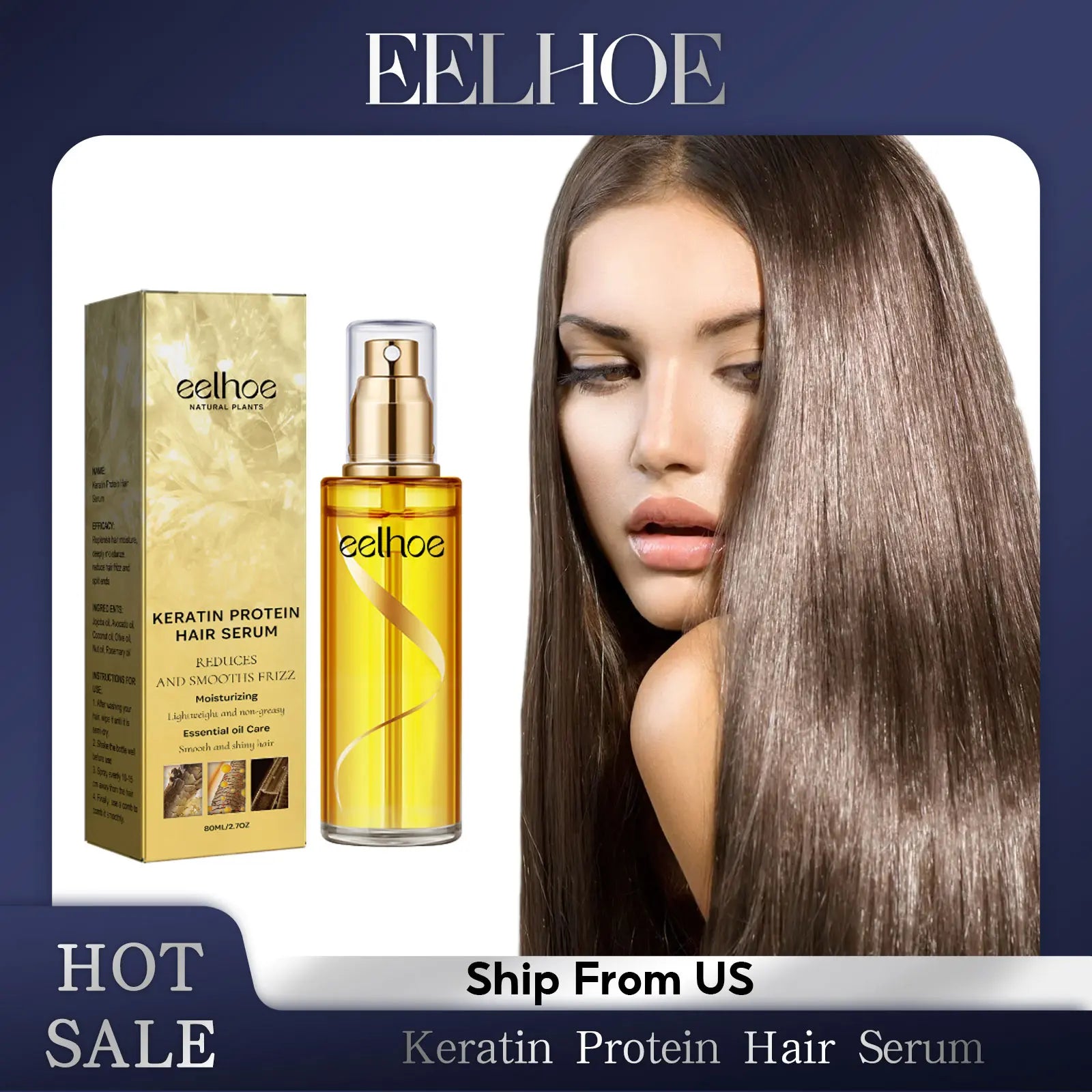 Natural Hair Growth Keratin Hair Care Essence Spray