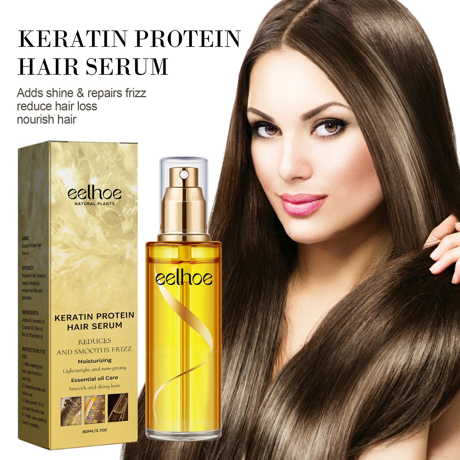 Natural Hair Growth Keratin Hair Care Essence Spray