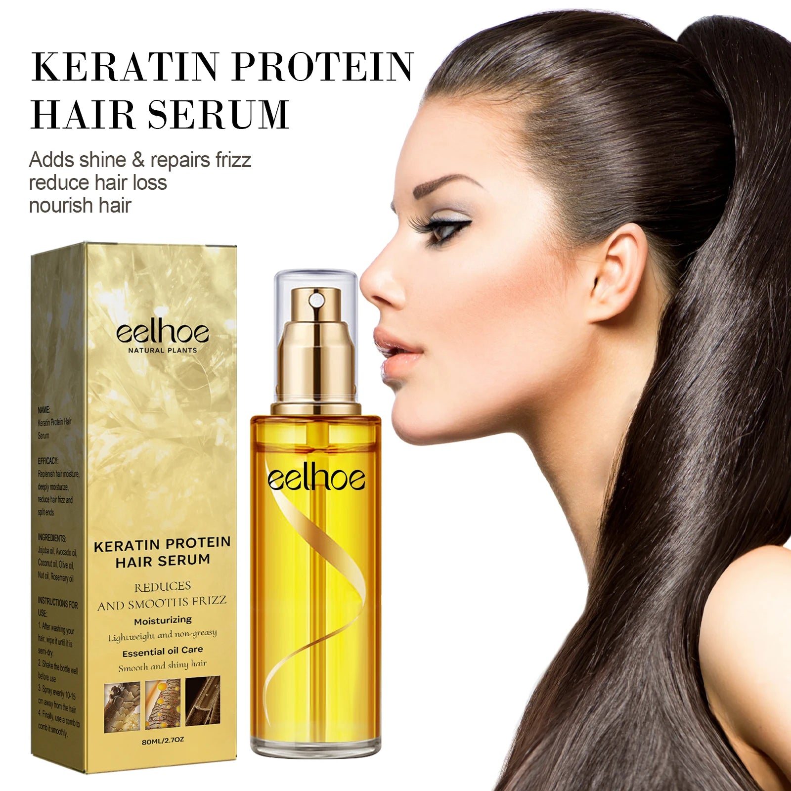 Natural Hair Growth Keratin Hair Care Essence Spray