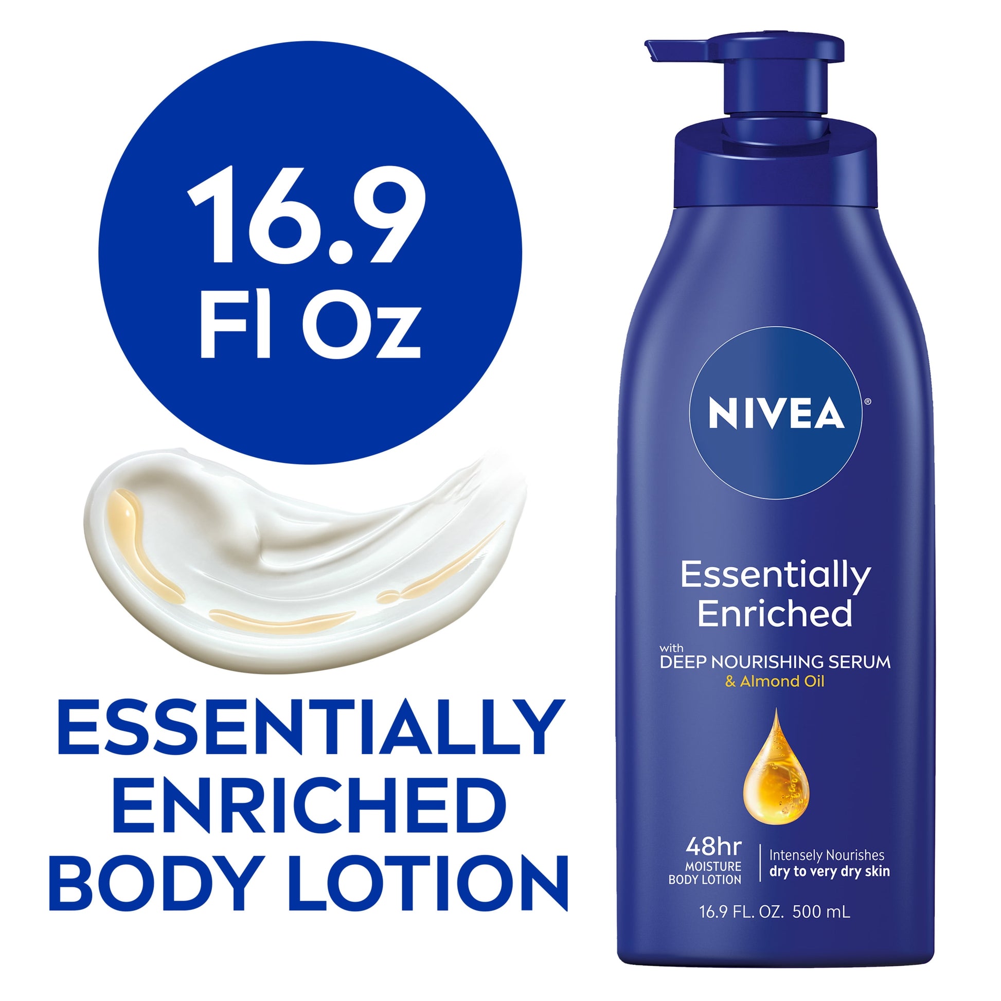 Essentially Enriched Body Lotion for Dry Skin, 16.9 Fl Oz Pump Bottle