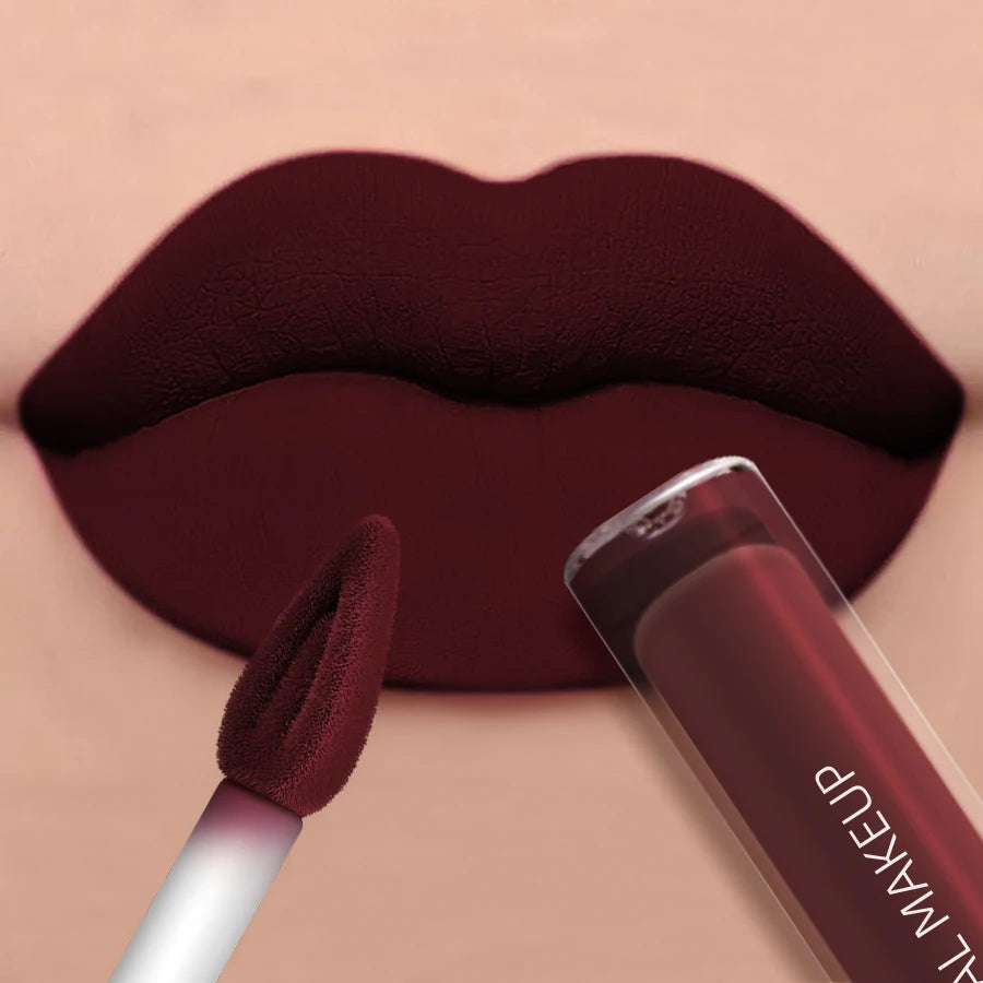 Dark Brown Matte Velvet Lip Gloss 