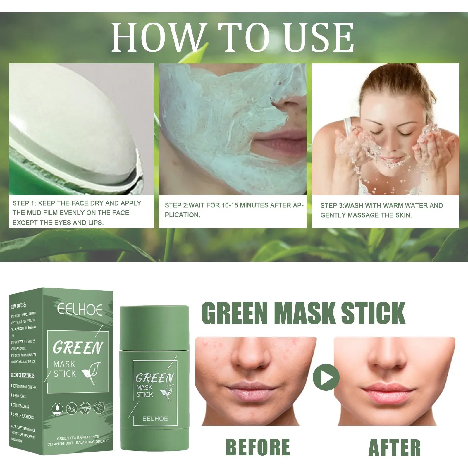 Hydrating Facial Mask Green Tea Cleanser Facial Mask