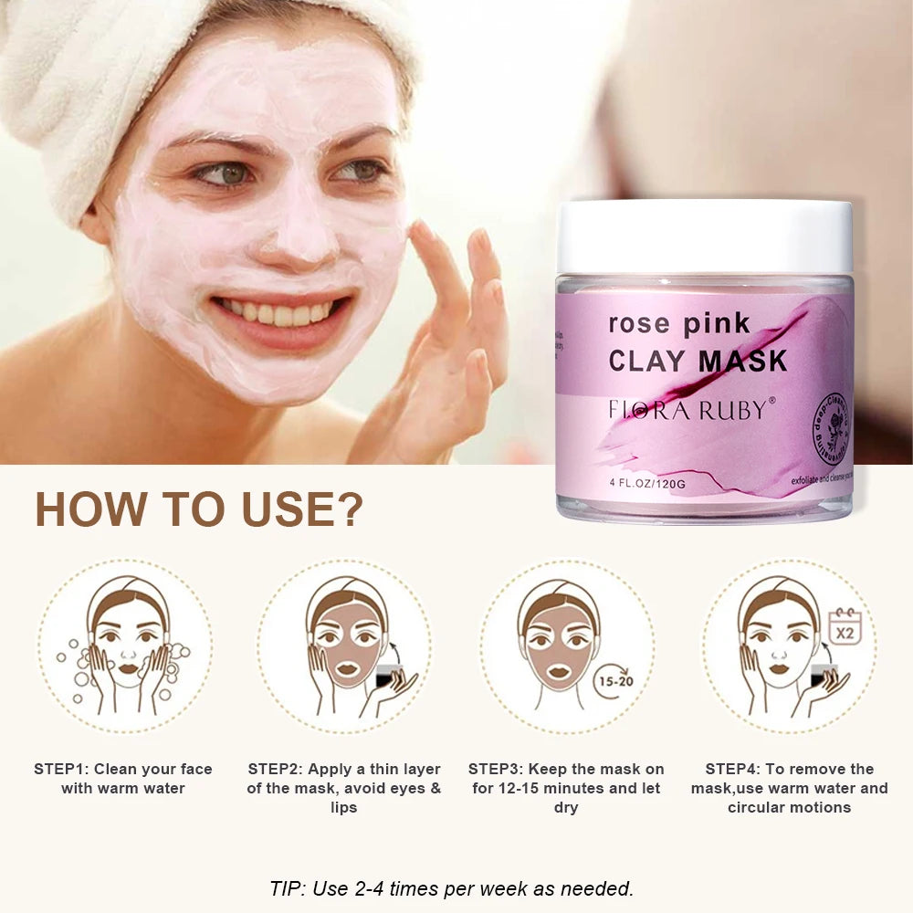 Cleaning Mud Mask,Rose Facial Mask Moisturize Skincare