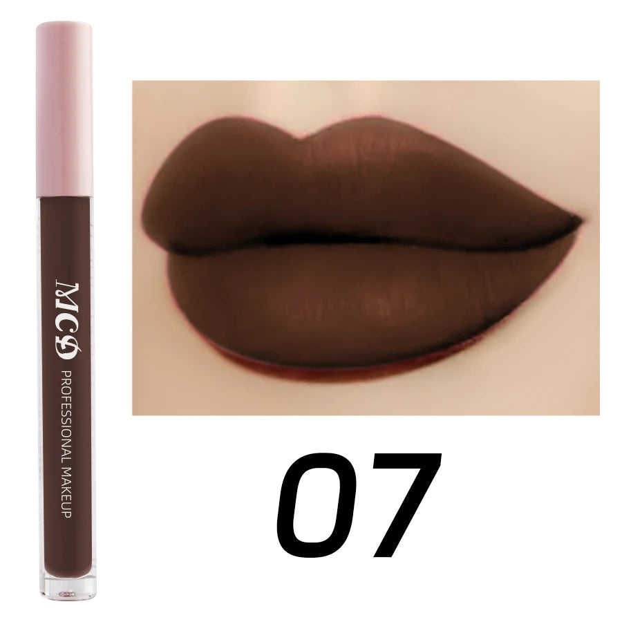 Dark Brown Matte Velvet Lip Gloss 