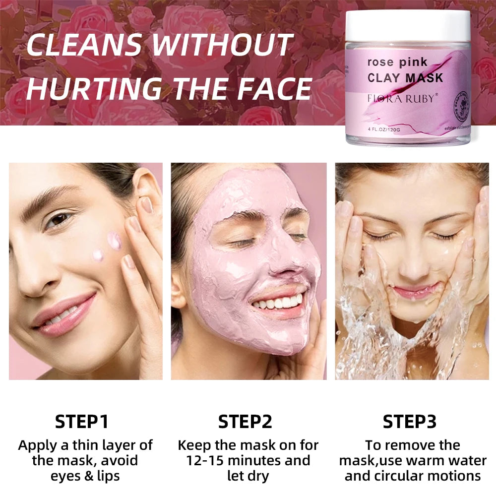 Cleaning Mud Mask,Rose Facial Mask Moisturize Skincare