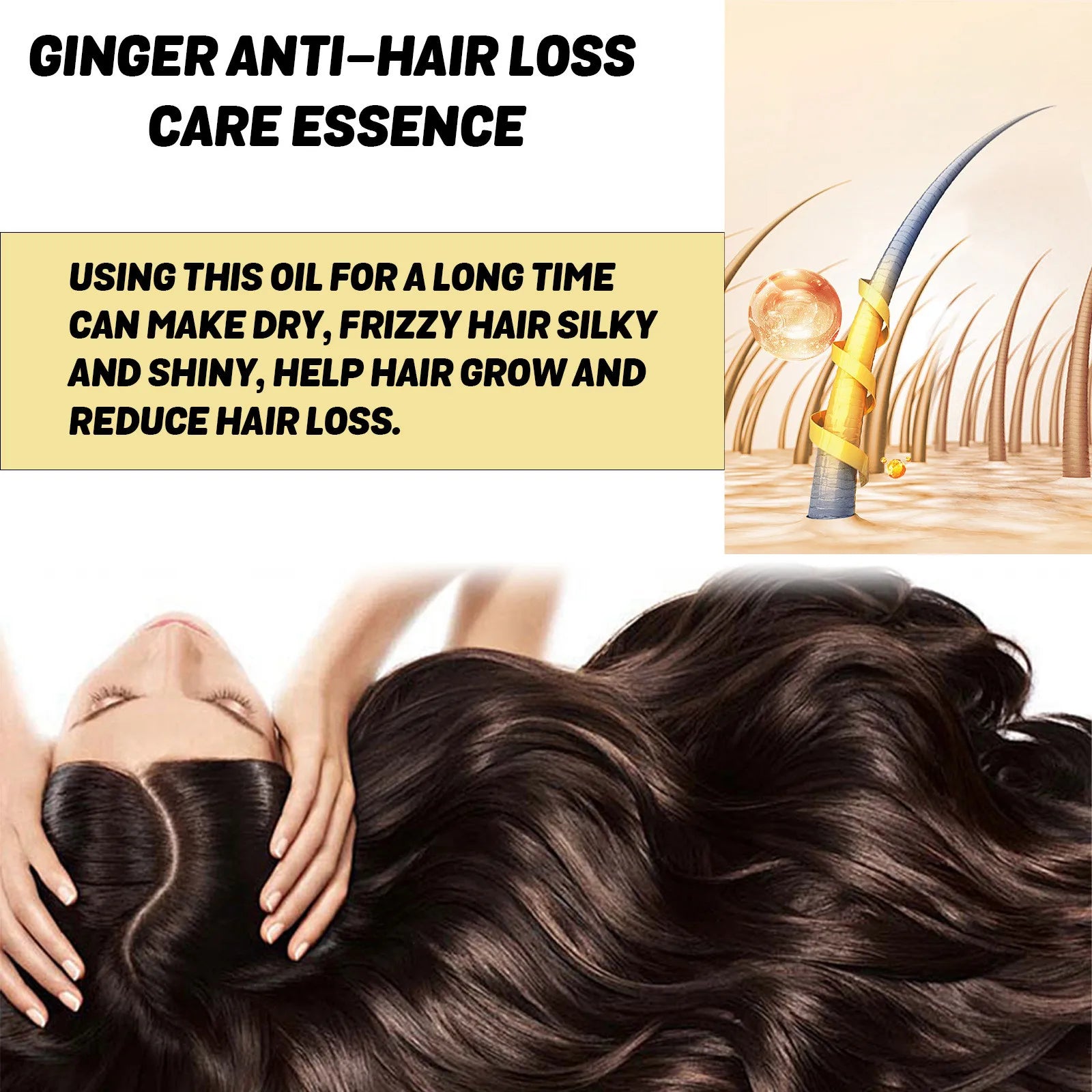 Ginger Hair Growth Serum Improve Frizz Prevent Baldness Scalp