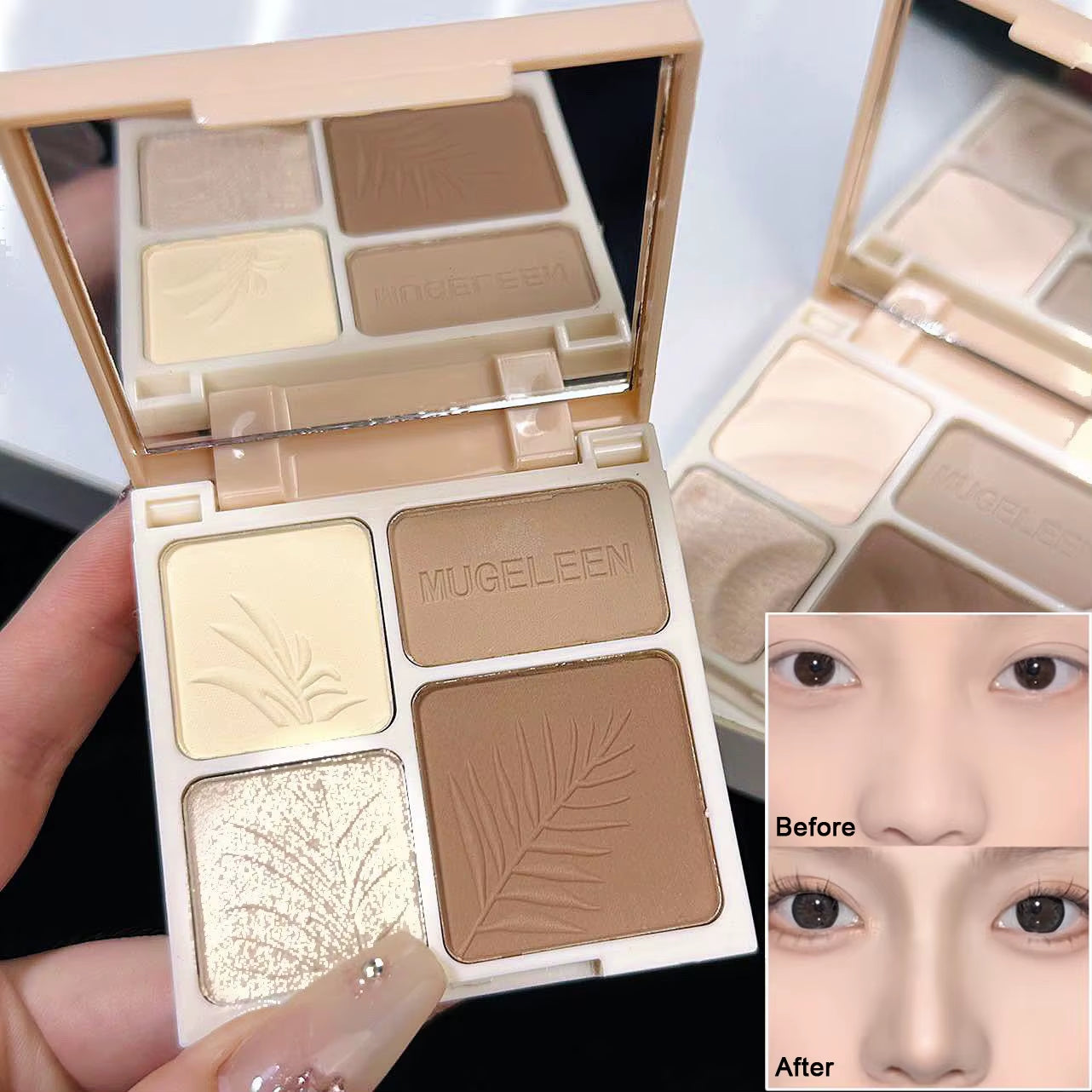 4 Colors Highlighter Contour 3D Facial Bronzer Cosmetic 