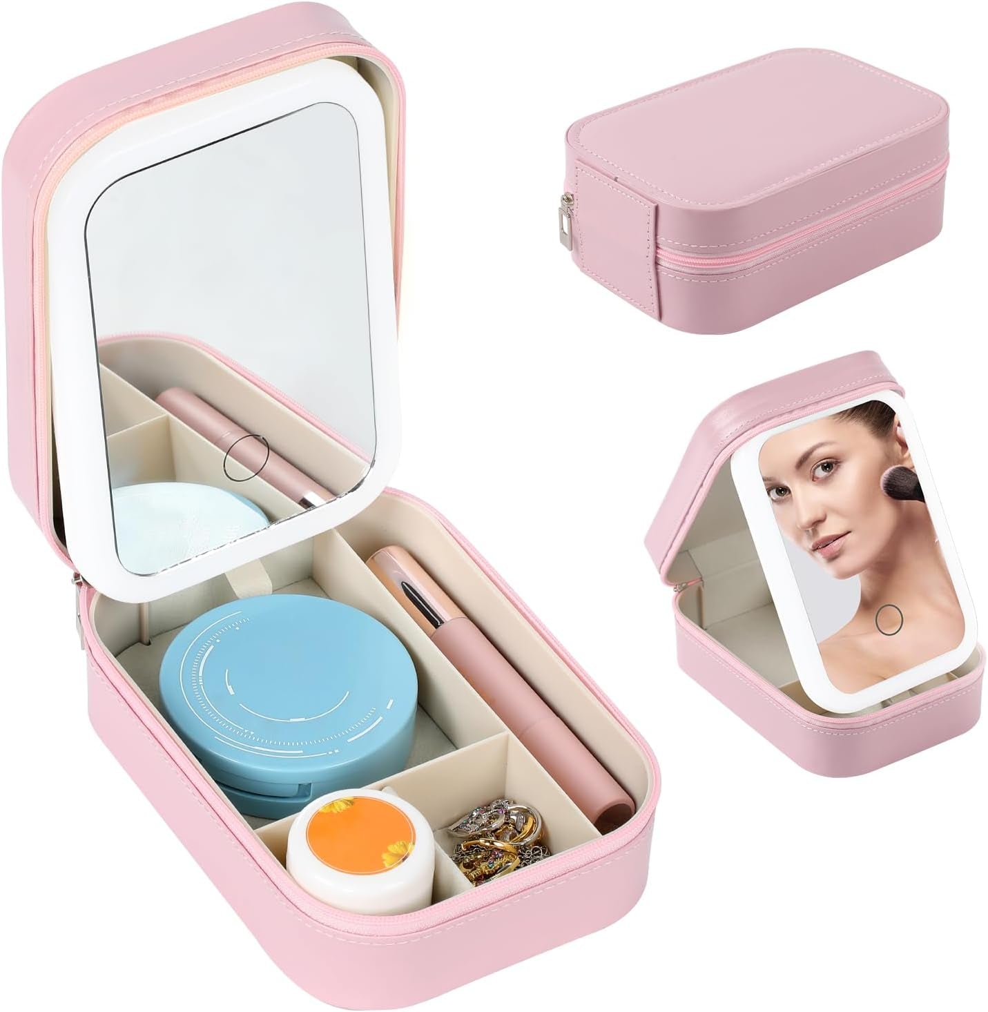 LED Three-Color Adjustable Makeup Mirror