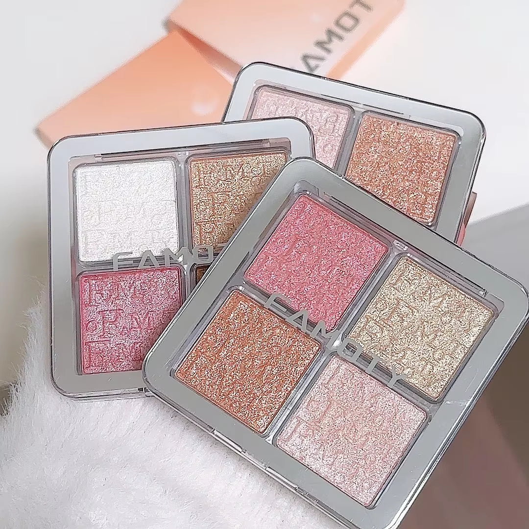 Four Color Glitter Highlighter Makeup Palette 