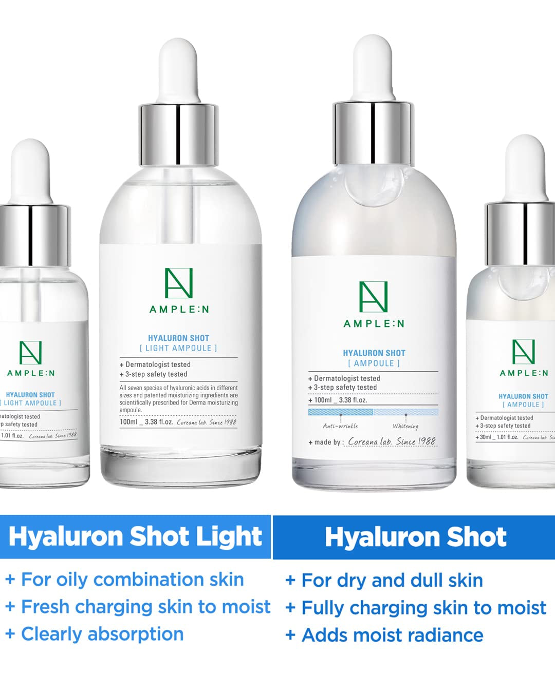 AMPLE:N Hyaluron Shot Light Serum - Hyaluronic Acid Moisturizing Serum